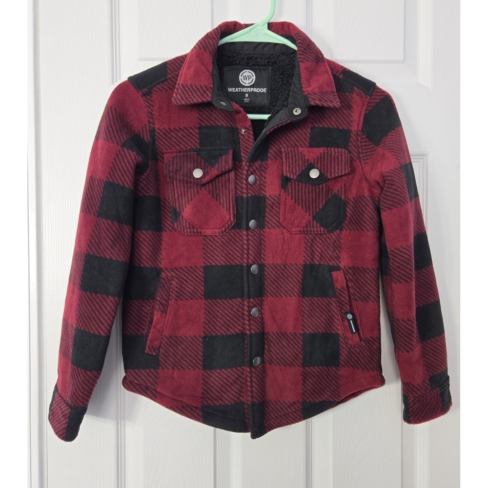 Weatherproof Boys Fleece & Sharpa Jacket‎ Size 8 Has Snap Closure.